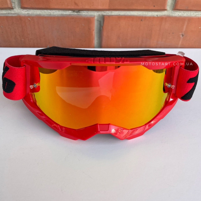 Мото окуляри 100% STRATA 2 Goggle Red - Mirror Red Lens