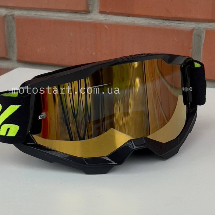 Мото окуляри 100% STRATA 2 Goggle Solar Eclipse - Mirror Gold Lens
