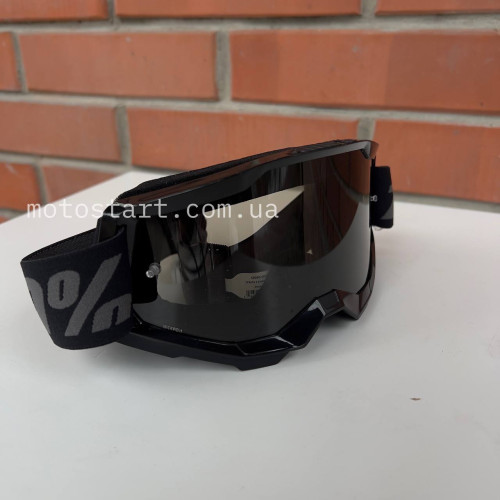 Мото окуляри 100% STRATA 2 Goggle SAND Goggle Black - Smoke Lens