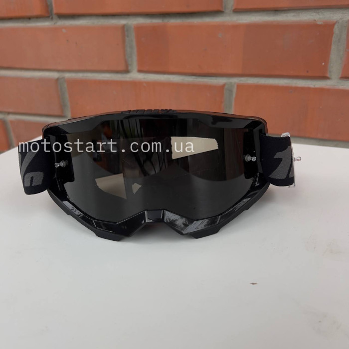 Мото окуляри 100% STRATA 2 Goggle SAND Goggle Black - Smoke Lens