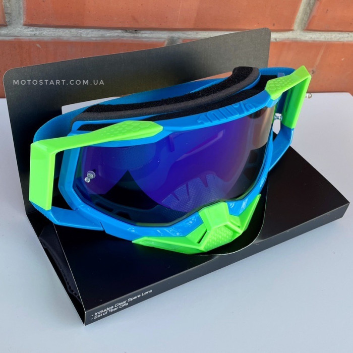 Мото окуляри 100% Racecraft 2 Goggle Fremont - Mirror Blue Lens