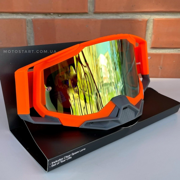 Мото окуляри 100% Racecraft 2 Goggle Kerv - Mirror Gold Lens