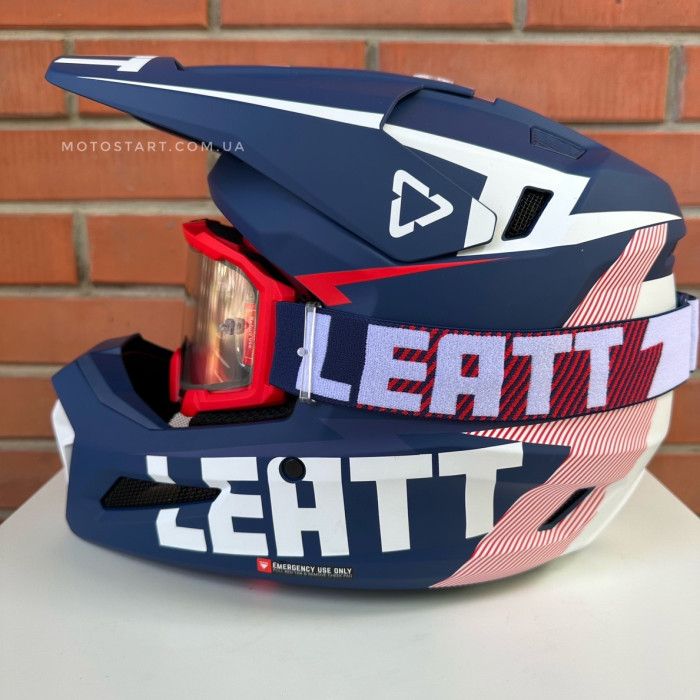 Шолом LEATT Helmet Moto 3.5 + Goggle (Royal)