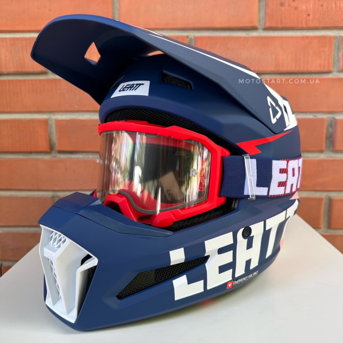 Шолом LEATT Helmet Moto 3.5 + Goggle (Royal)