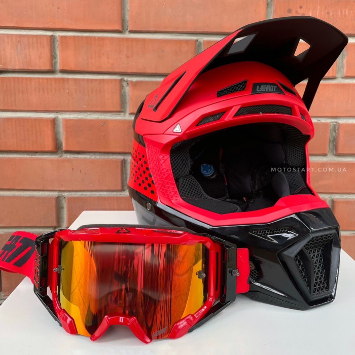 Шолом LEATT Helmet Moto 8.5 + Goggle (червоний)