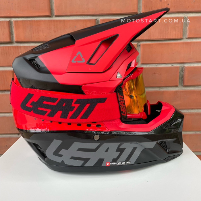 Шолом LEATT Helmet Moto 8.5 + Goggle (червоний)