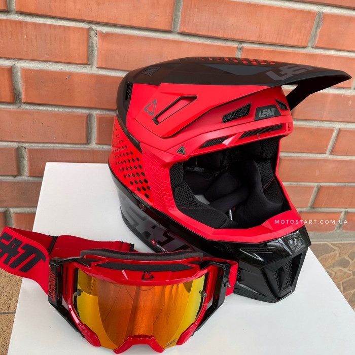 Шолом LEATT Helmet Moto 8.5 + Goggle (червоний)