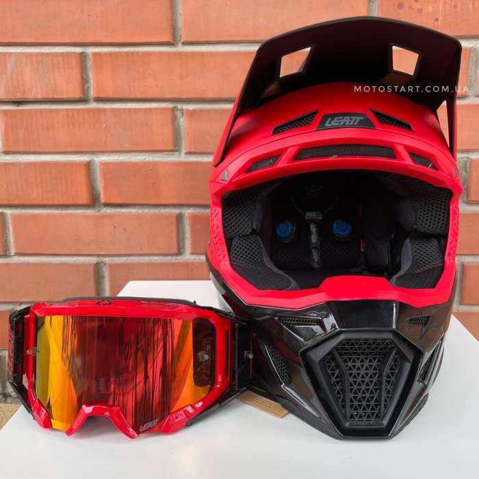 Шолом LEATT Helmet Moto 8.5 + Goggle (червоний)
