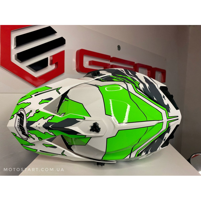 Шолом GEON 633 крос білий з зеленим