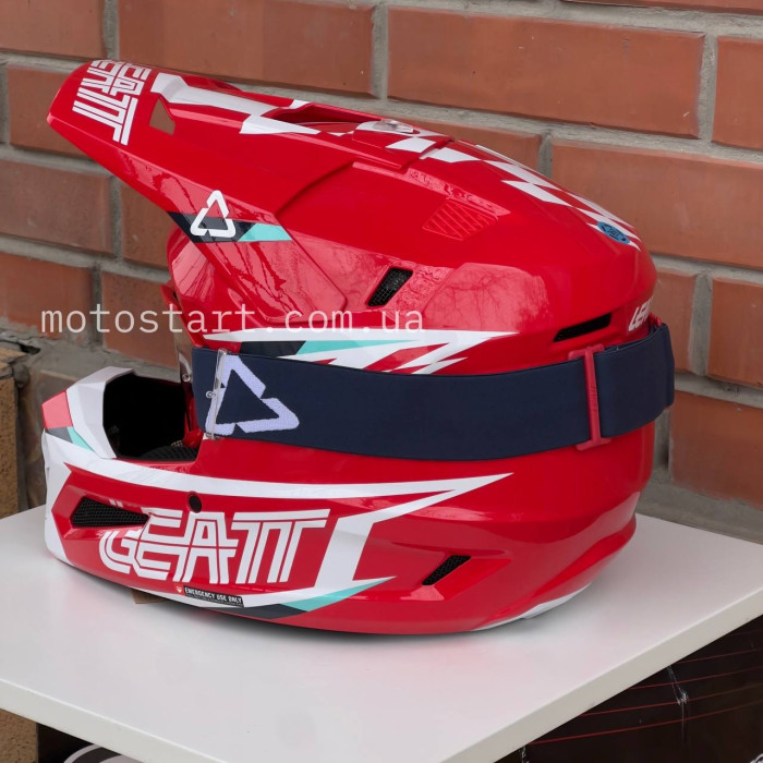 Шолом LEATT Helmet Moto 3.5 + Goggle (Red)