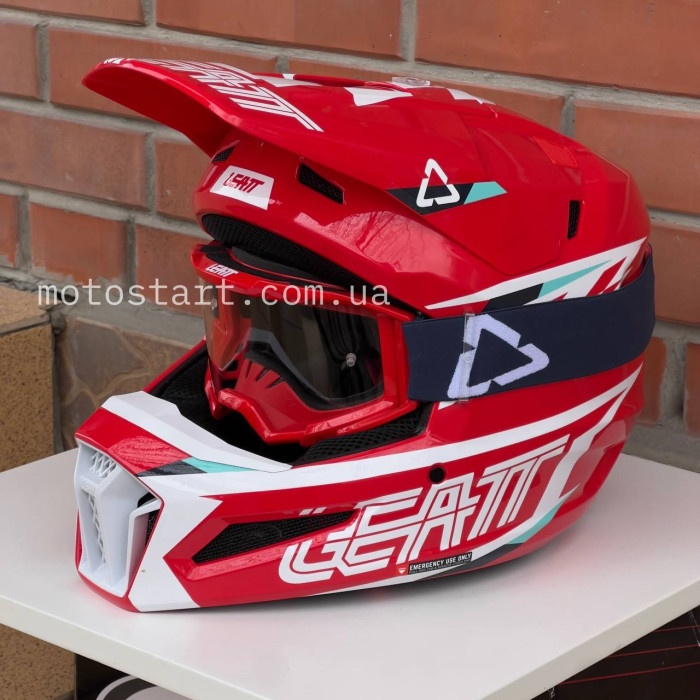 Шолом LEATT Helmet Moto 3.5 + Goggle (Red)