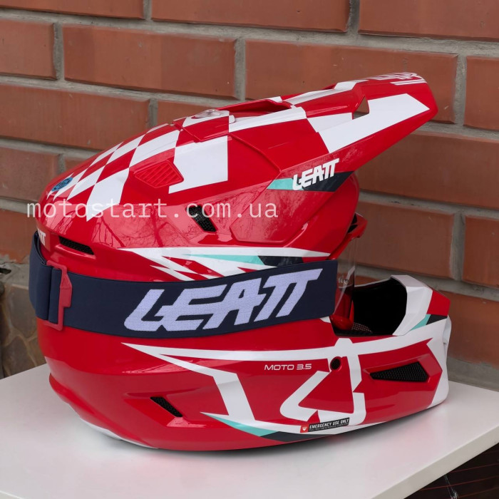 Шолом LEATT Helmet Moto 3.5 + Goggle (Red)