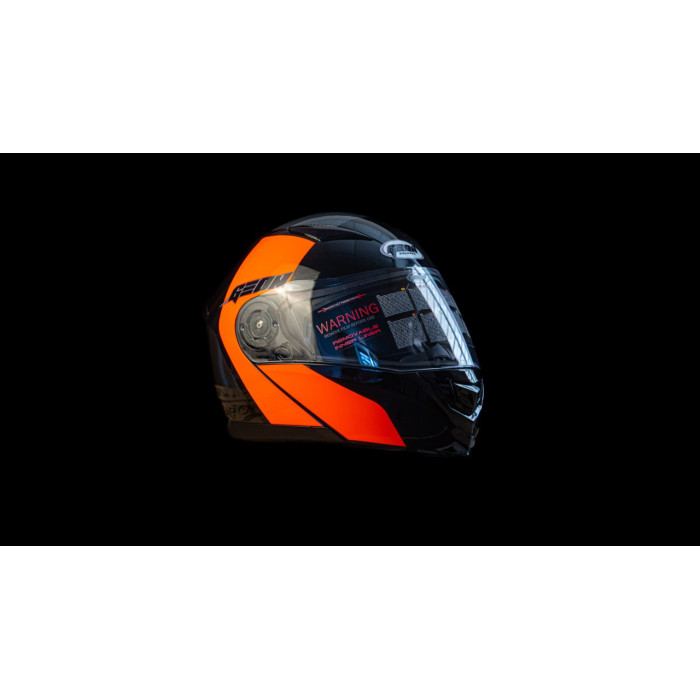 Шолом GEON 950 GLOSSY BLACK/ORANGE модуляр з окулярами
