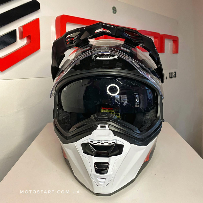 Шолом GEON 722 SHINY BLACK/WHITE-RED