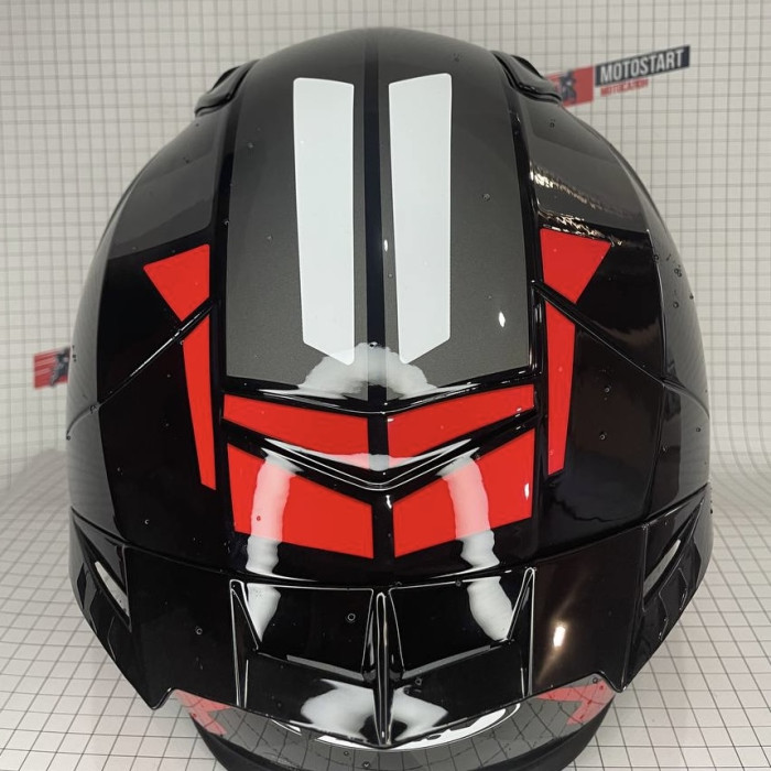 Шолом GEON 985 GLOSSY BLACK GREY/FLUOR RED