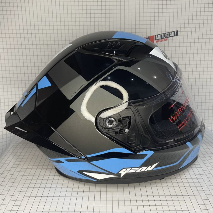 Шолом GEON 985 GLOSSY BLACK LIGHT BRIGHT BLUE/GREY