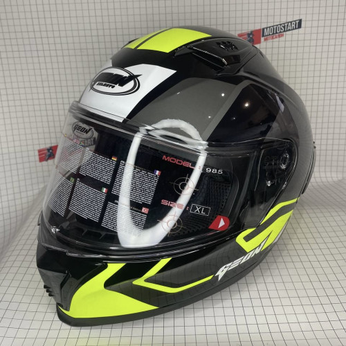 Шолом GEON 985 GLOSSY BLACK LIGHT BRIGHT YELLOW (FLUO YELLOW)/GREY
