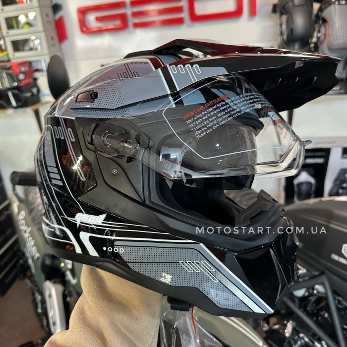 Шолом GEON 722 SHINY BLACK-GRAY