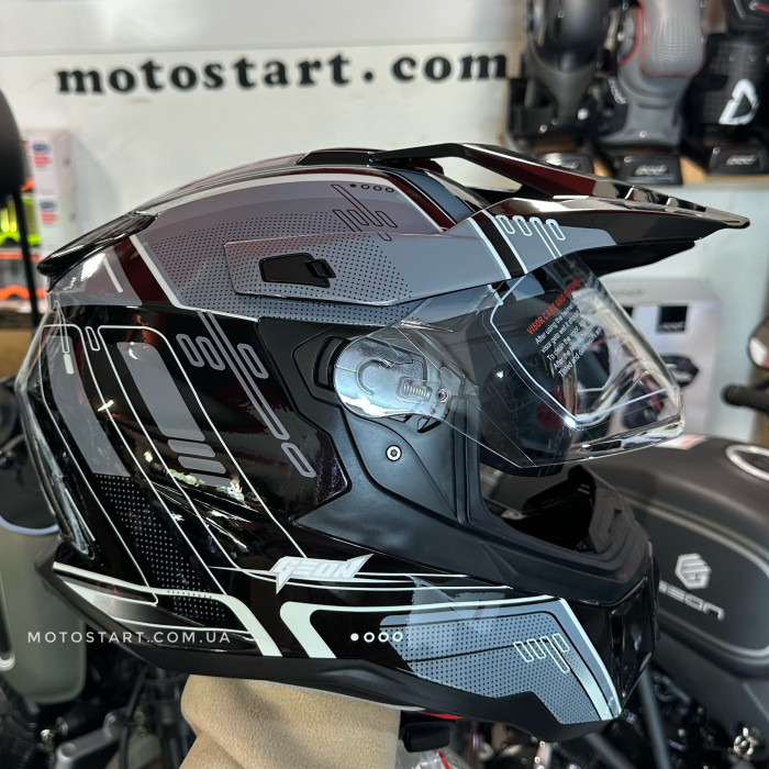 Шолом GEON 722 SHINY BLACK-GRAY