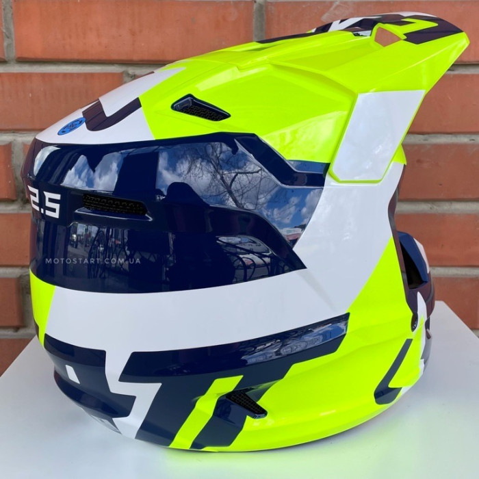 Шолом Leatt Helmet Moto 2.5 жовто-блакитний