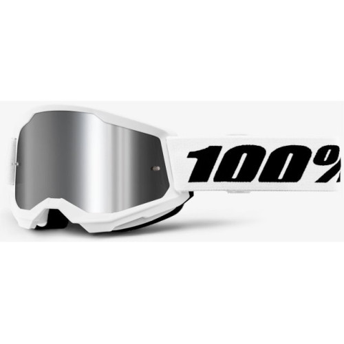 Мото окуляри 100% STRATA 2 Goggle White - Mirror Silver Lens