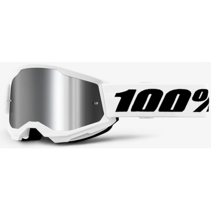 Мото окуляри 100% STRATA 2 Goggle White - Mirror Silver Lens