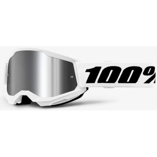Мото окуляри 100% STRATA 2 Goggle White - Mirror Silver Lens