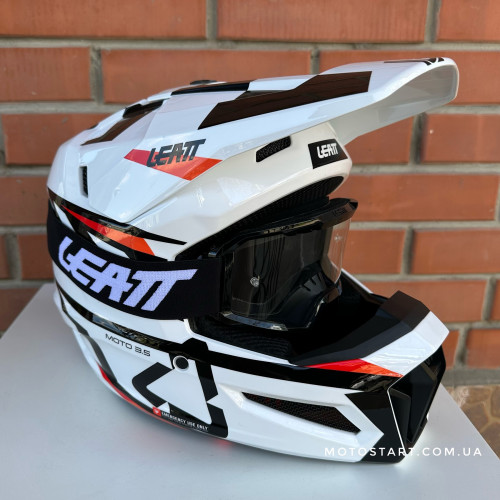 Шолом LEATT Moto 3.5 JR Helmet + Goggle [White]