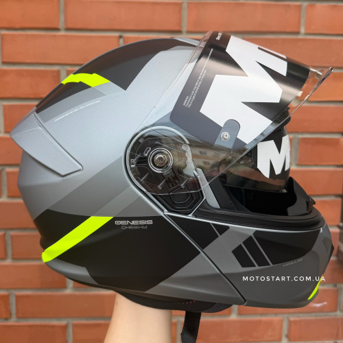 Шолом MT Genesis R SV Сheeky C3 сірий/жовтий