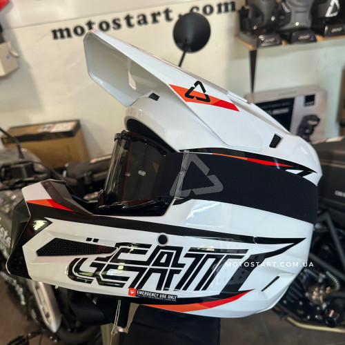 Шолом LEATT Helmet Moto 3.5 Helmet + Goggle [White]