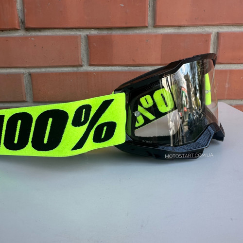 Окуляри 100% ACCURI 2 Goggle Neon Yellow - Clear Lens