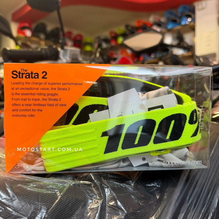 Окуляри 100% STRATA 2 Goggle Neon Yellow - Clear Lens