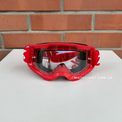 Мото окуляри 100% STRATA 2 Goggle Red - Clear Lens