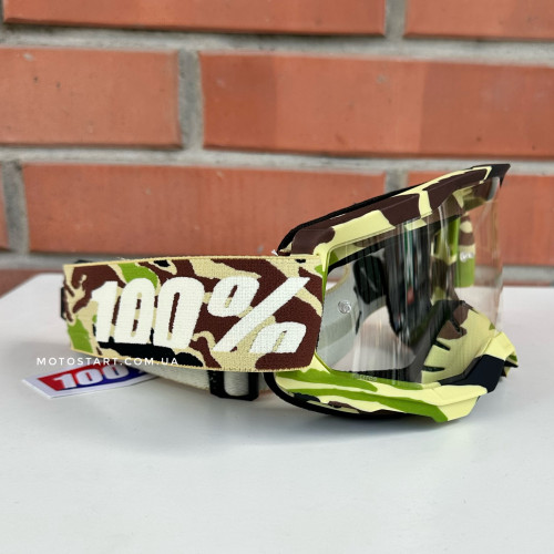 Окуляри 100% STRATA 2 Goggle War Camo - Clear Lens